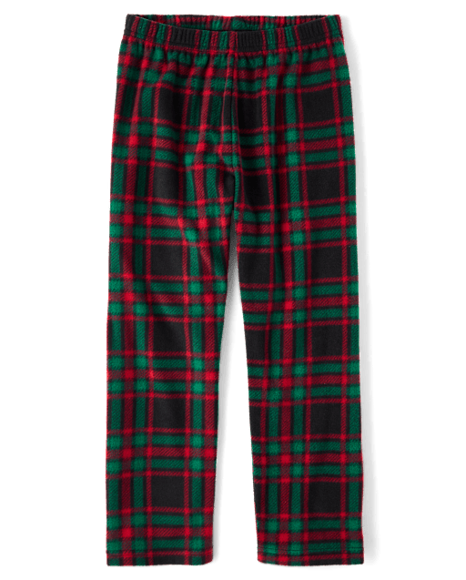 Boys Plaid Microfleece Pajama Pants