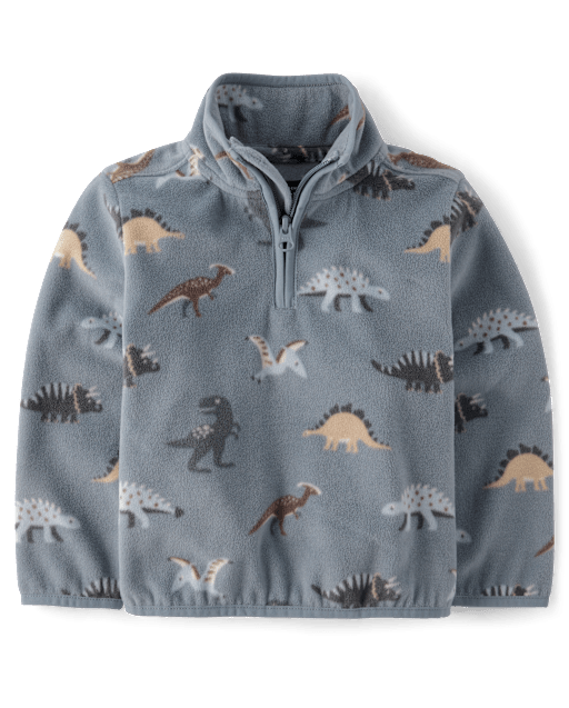 Toddler Boys Print Microfleece Half Zip Pullover