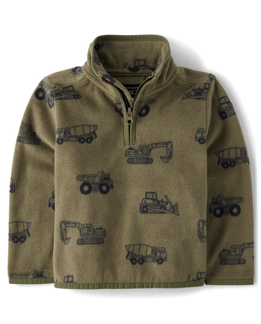 Pull demi-zippé en micropolaire imprimé pour tout-petits garçons