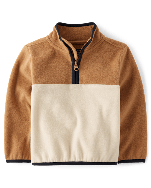 Toddler Boys Colorblock Microfleece Half Zip Pullover