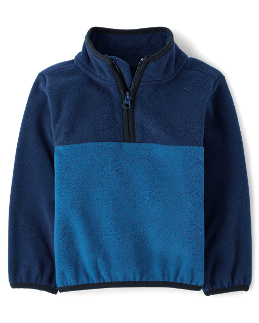 Pull demi-zippé en micropolaire colorblock pour tout-petits garçons