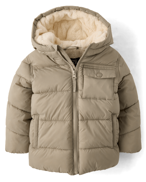 Baby And Toddler Hooded Faux Fur Lined Puffer Jacket