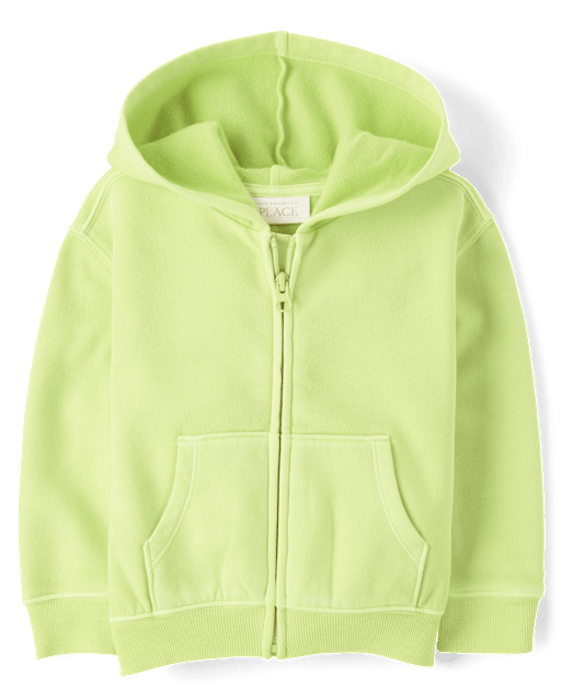 Baby And Toddler Garment Dyed Premium Fleece Zip Up Hoodie
