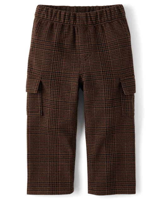 Baby And Toddler Boys Plaid Luxe Cozy Knit Baggy Cargo Pants