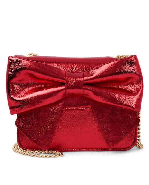 Girls Metallic Oversized Bow Bag