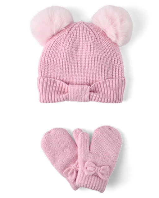 Ensemble 2 pièces pour temps froid avec nœud pour petite fille