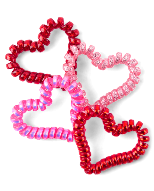 Girls Heart Coil Bracelet 4-Pack