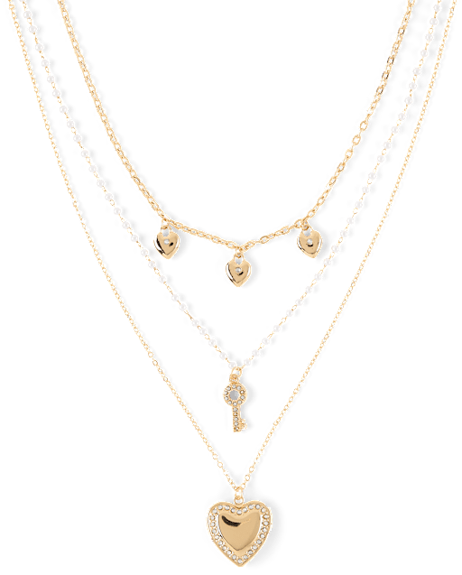 Girls Heart Layered Necklace