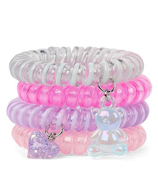 Girls Candy Bear Coil Bracelet 4-Pack
