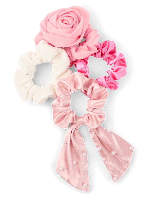 Girls Rosette Scrunchie 4-Pack
