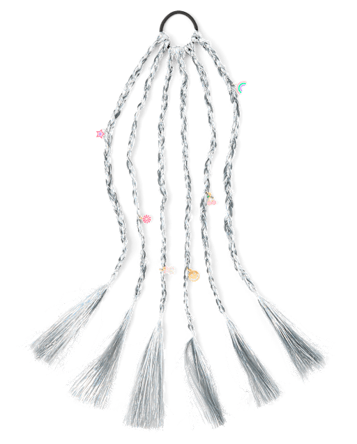 Girls Braided Faux Hair Tinsel Hair Tie