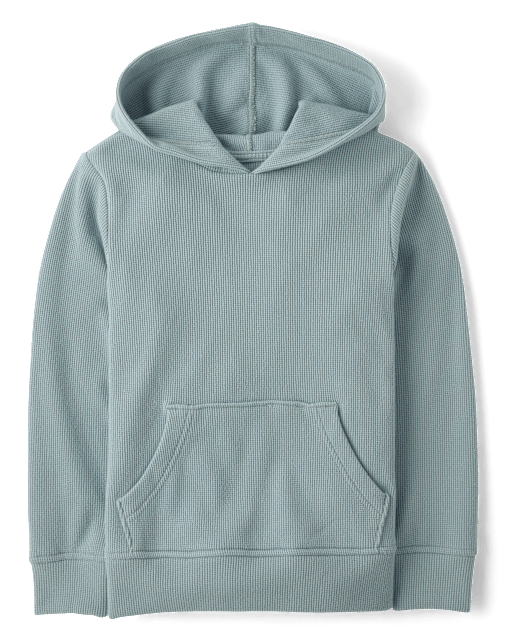 Kids Plush Winter Waffle Thermal Hoodie