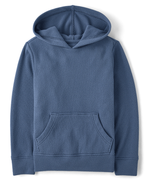 Kids Plush Winter Waffle Thermal Hoodie