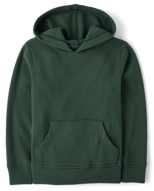 Kids Plush Winter Waffle Thermal Hoodie