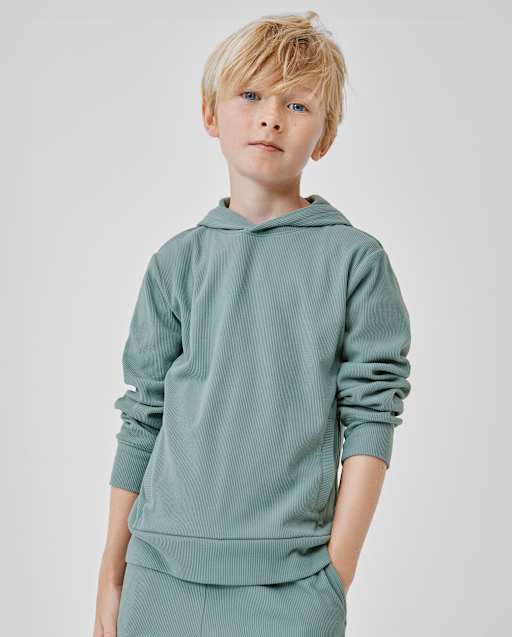 Sweat à capuche côtelé en daim pour enfants