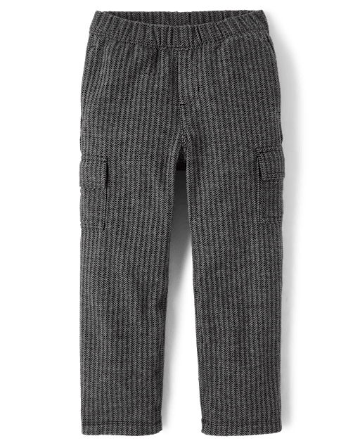 Boys Herringbone Luxe Cozy Knit Baggy Cargo Pants