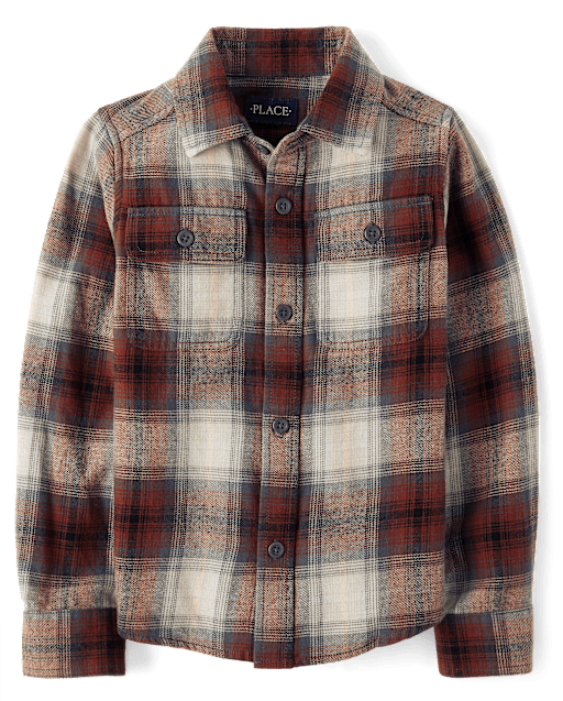 Kids Plaid Flannel Button Up Shirt
