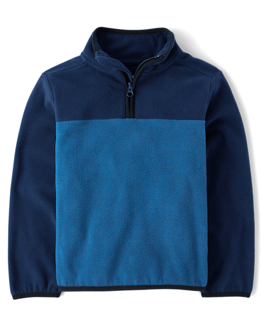 Pull demi-zippé en micropolaire colorblock pour garçon