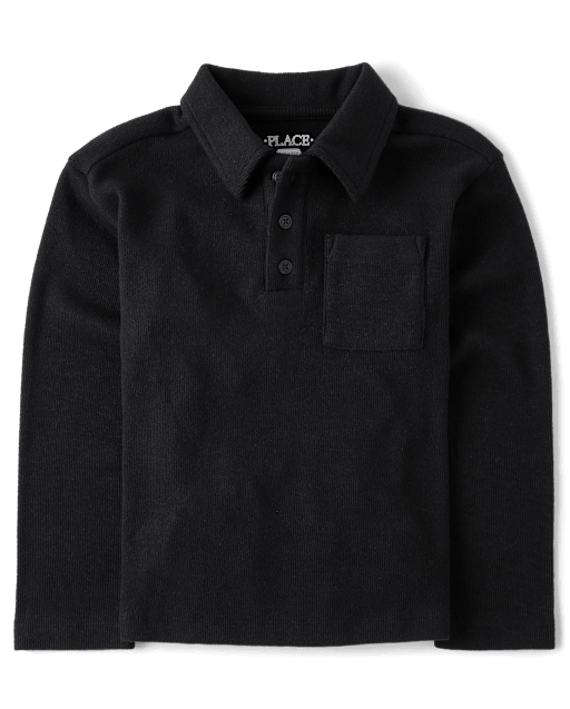Boys Plush Rib Polo