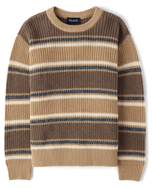 Boys Striped Chunky Sweater