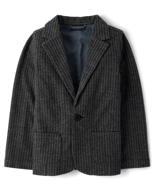 Boys Herringbone Luxe Cozy Knit Blazer