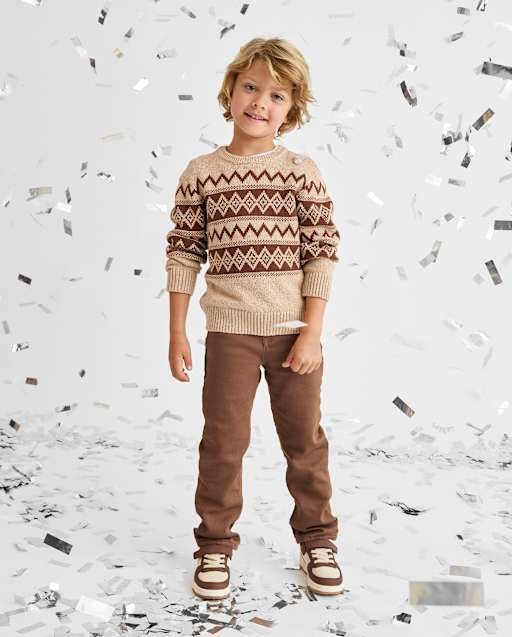 Jean droit en tricot pour bébés et tout-petits garçons