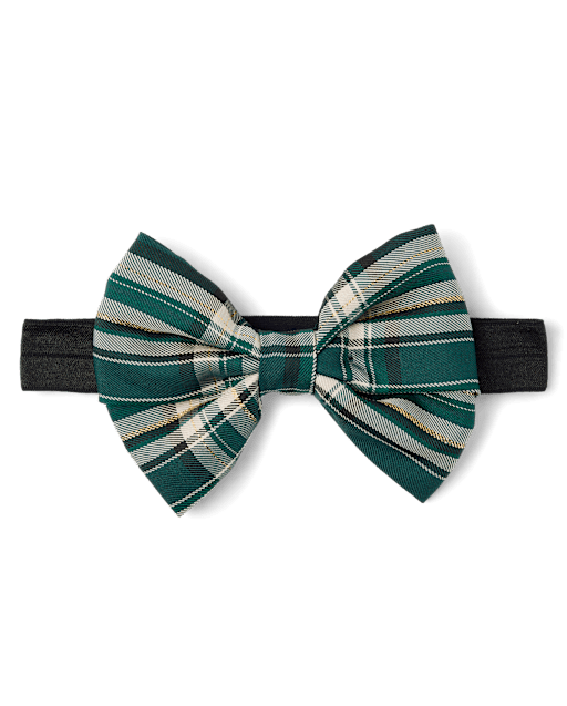 Baby And Toddler Girls Plaid Satin Bow Headwrap