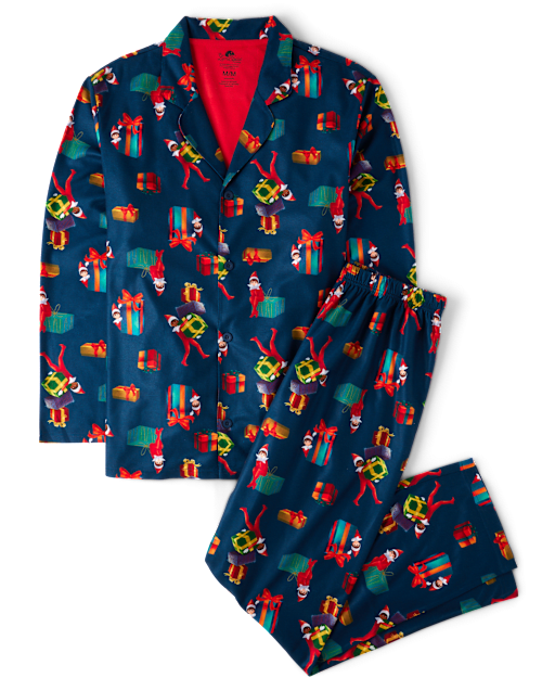 Adult Matching Family The Elf On The Shelfâ¢ Button Front Pajamas