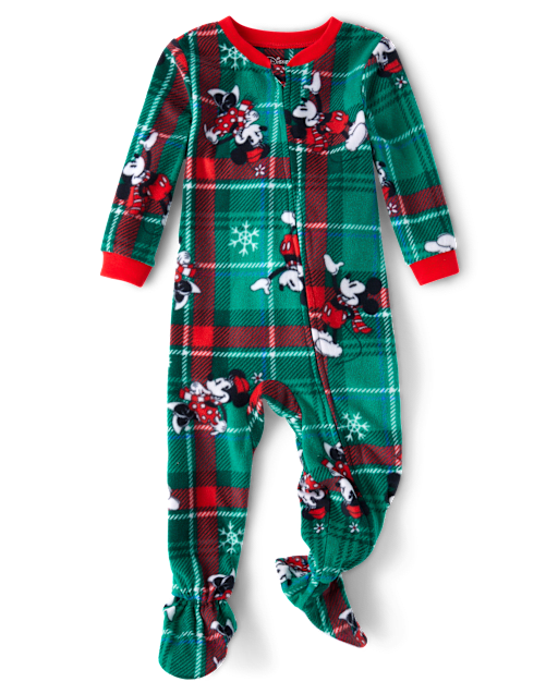 Baby And Toddler Matching Family Mickey Mouseâ¢ Holiday Footed One Piece Pajamas