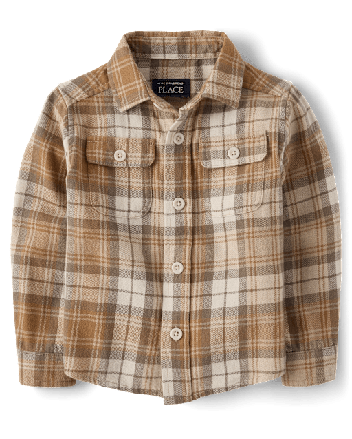 Baby And Toddler Boys Plaid Flannel Button Up Shirt