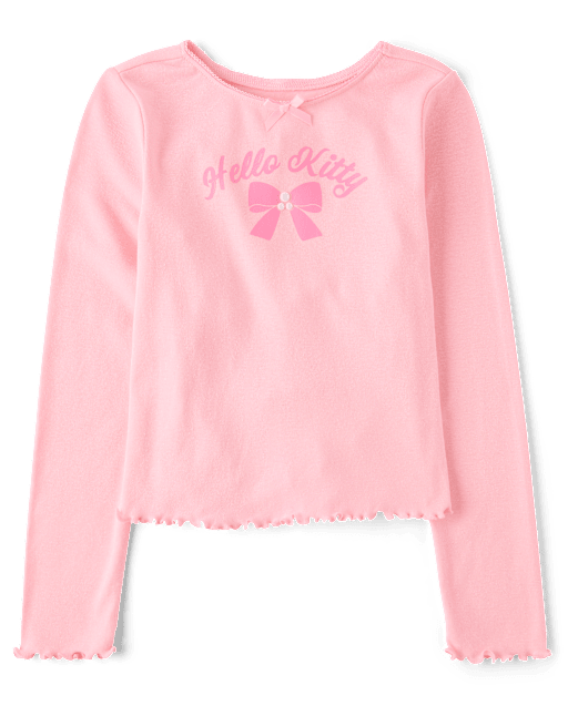 Girls Hello KittyÂ® Embellished Ribbed Baby Tee