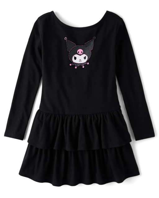 Girls Hello Kitty® Rhinestone Tiered Drop Waist Dress