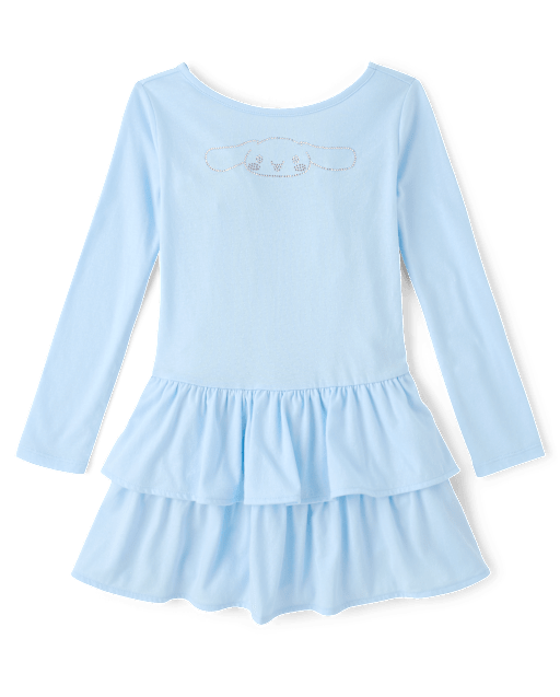 Girls Hello Kitty® Rhinestone Tiered Drop Waist Dress