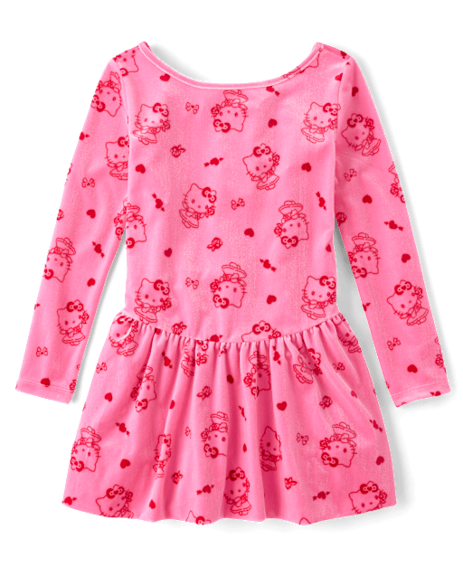 Girls Hello Kitty® Heart Velour Bubble Dress
