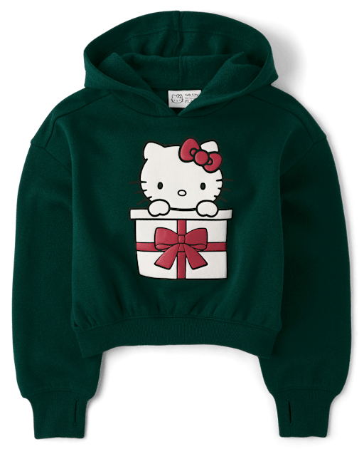 Girls Hello KittyÂ® Embellished Premium Fleece Hoodie