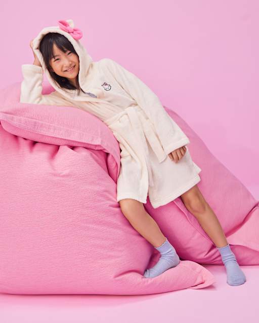 Girls Hello KittyÂ® Applique Fleece Robe