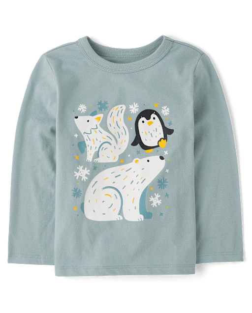 Baby And Toddler Boys Winter Animals Graphic Tee