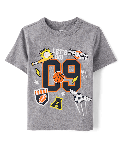 Baby And Toddler Boys Sports Patches Graphic Tee