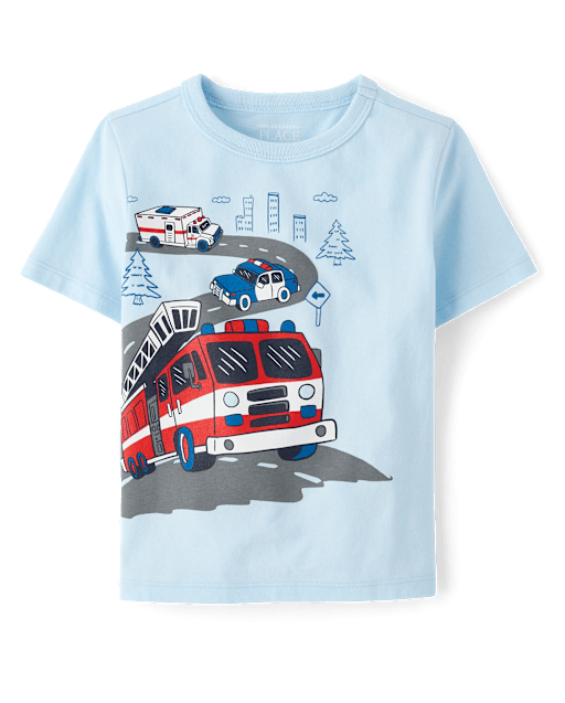 Baby And Toddler Boys Emergency Vehicles Graphic Tee