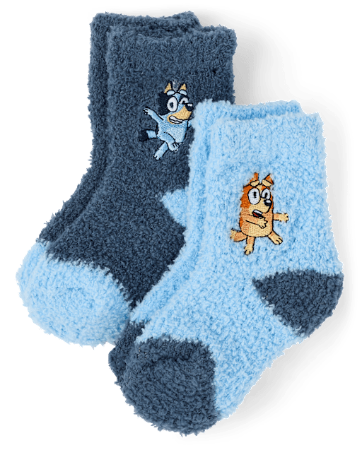 Baby And Toddler Boys Bluey™ Embroidered Cozy Socks 2-Pack