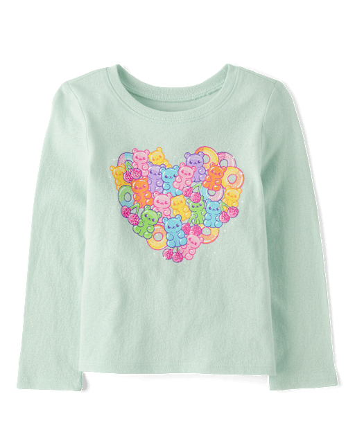 Baby And Toddler Girls Gummy Heart Graphic Tee