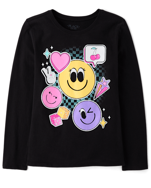 Girls Emoji Graphic Tee