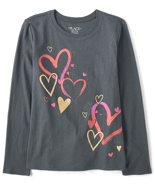 Girls Hearts Graphic Tee
