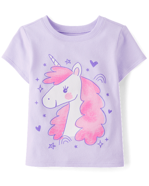 T-shirt graphique licorne pour bébés et petites filles