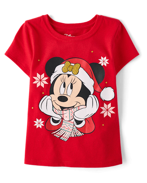 Baby And Toddler Girls Minnie Mouse™ Snowflake Christmas Graphic Tee