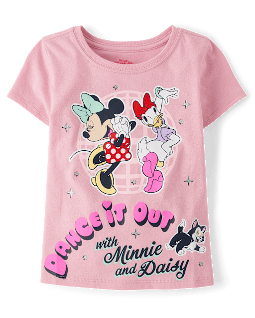 Baby And Toddler Girls Minnie Mouse™ And Daisy Dancing Glitter Graphic Tee