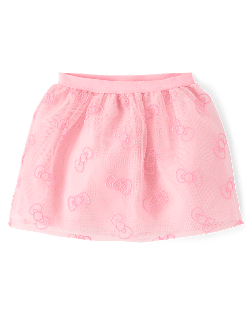 Girls Hello Kitty® Embroidered Bow Mesh Skirt