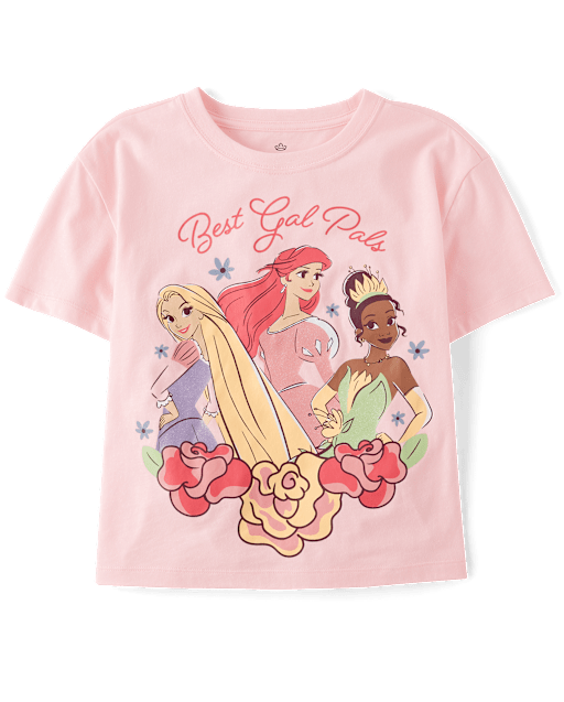 Girls Disney™ Princess Best Gal Pals Glitter Oversized Graphic Tee