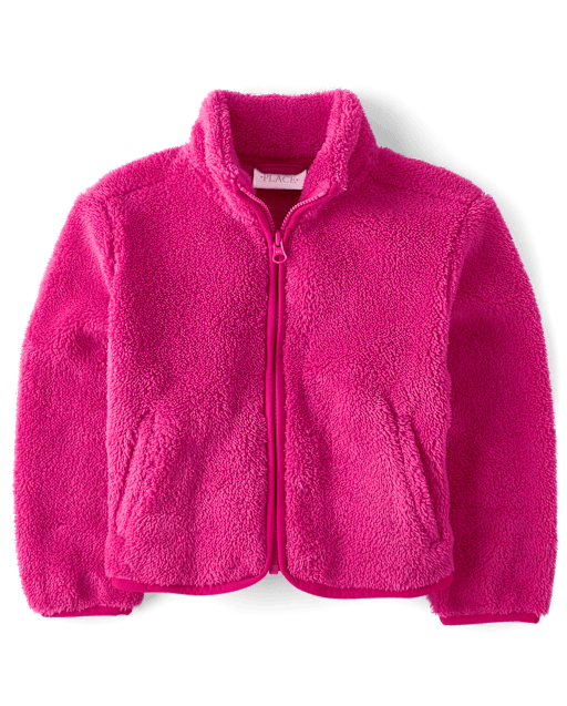 Girls Heavyweight Sherpa Zip Up Jacket