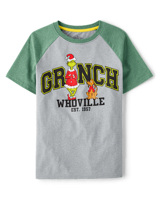 Boys Dr. Seuss The Grinch™ And Max Christmas Raglan Graphic Tee